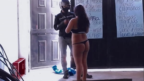 Receiving the half-naked delivery man, this unknown boy is surprised to see me in my underwear, I show him my ass and the lucky guy gropes my buttocks (Comments in English) Real homemade recorded with a hidden camera by my cuckold husband