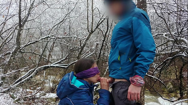 Public Blowjob And Cum Swallow Near The Mountain River