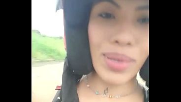Tattooed Latina fucked by motorcycle taxi driver
