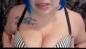 JOI Big Tits Goth Girl Tricks You with cum countdown - sex demon succubus femdom jerk off instructions Kyra Hellfire