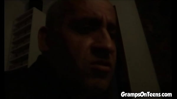 Old Men rubbing tits and pussy of naked teen