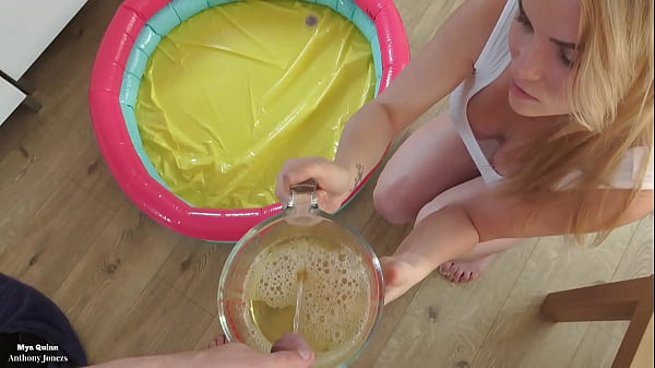 Nasty slut playing in a pool of piss - piss shower - piss drinking from cock - face fuck