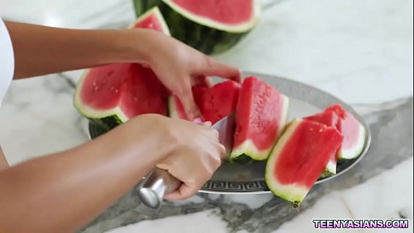 Download Video - Cute Asian teen Honey Moon loves taking a giant juicy cock in her tight cunt to the summer heat&period;