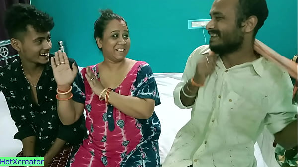 Hot Milf Aunty shared! Hindi latest threesome sex