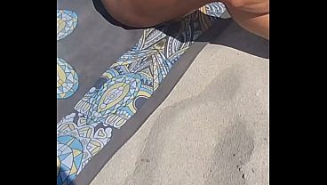 It was so hot at the beach that I had to take off my bikini.