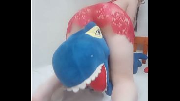 tiny asshole and pussy ride dinosour perfect ass
