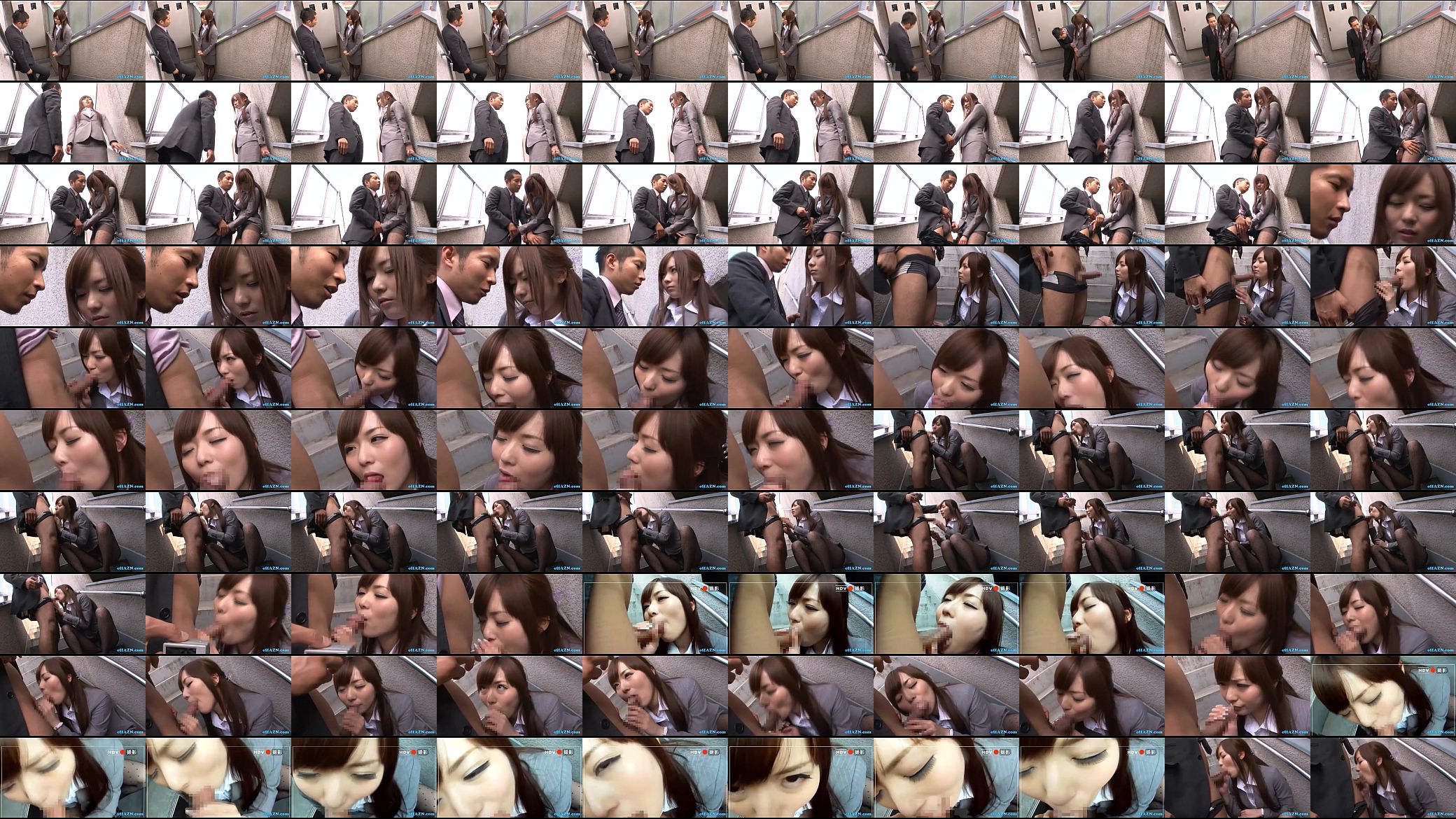 Office Lady Giving Blowjob For Guy Cum To Mouth Spitting Semen To Palm Outside O 预览图