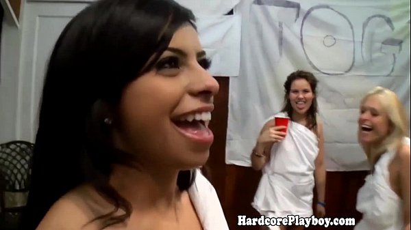 Amateur teen babes at a group sex party