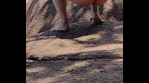 Ana showing off on the beach