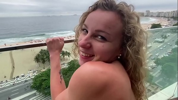 Creampie ANAL on the balcony in Rio De Janeiro