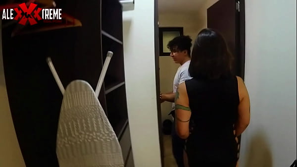 Big ass and horny neighbor spying on me while I enter the nursery