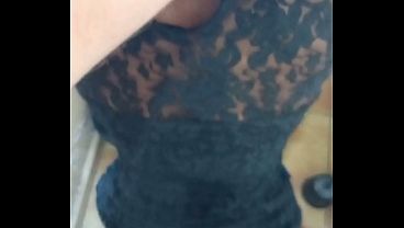 Best blowjob by slut in black dress and Doggystyle in filthy Toilet very nasty