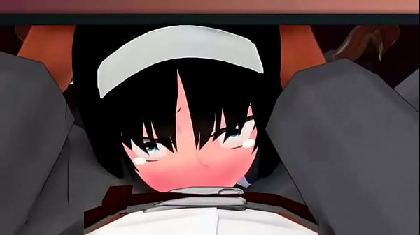Hentai. Blowjob Under The Desk