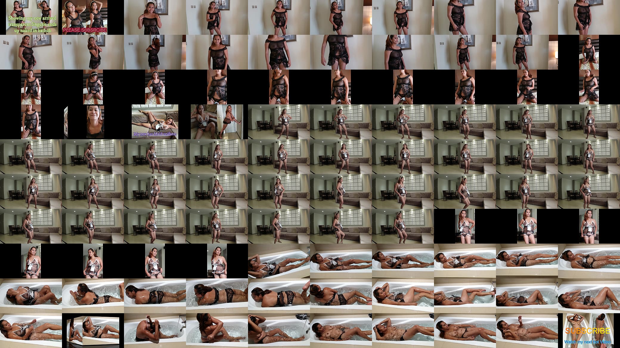 Showing my new transparent Lingerie ends up naked in the bathtub 预览图