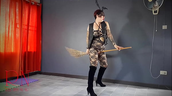 HALLOWEEN 2021 Witch in a black sexy suit. Black Playboy Bunny. Regina Noir 2