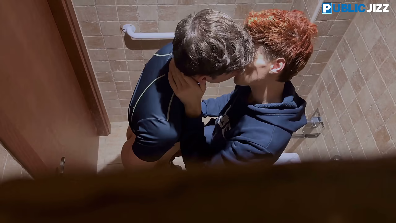 Twink Sucks Cock in Dirty Public Bathroom: Sock &amp_ Sneaker Fetish Fuck