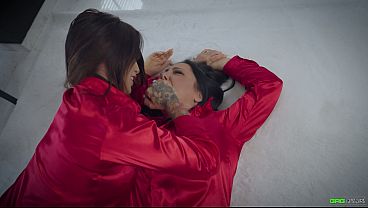 Charlie Monaco & Rara Curves - Secretaries battling for promotion and end in tight tape bondage