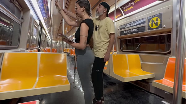 Download Video - Student girl gets cum on New York subway train&period;