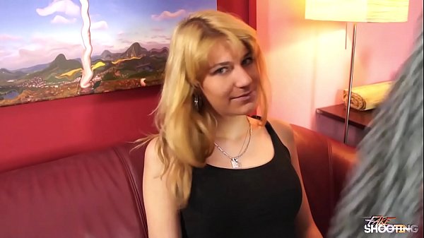 Shy redhead help fake agent to cum on her tits