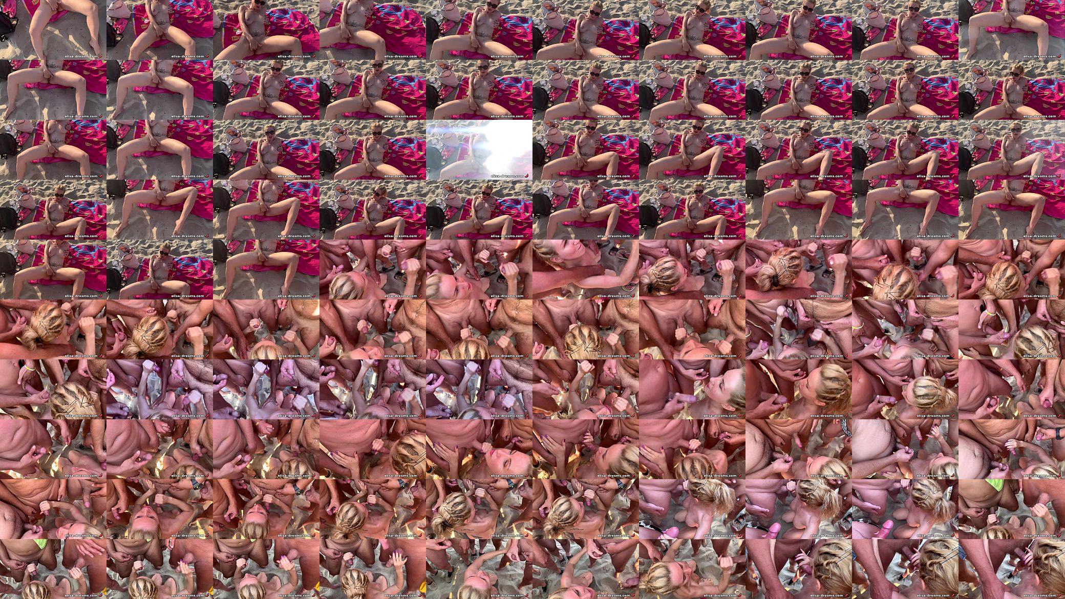 Bukkake at beach 45 CUMSHOTS 预览图