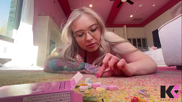 Femdom valentine's day tiny candy thieves squished crushed swallowed in hawaiian bikini top