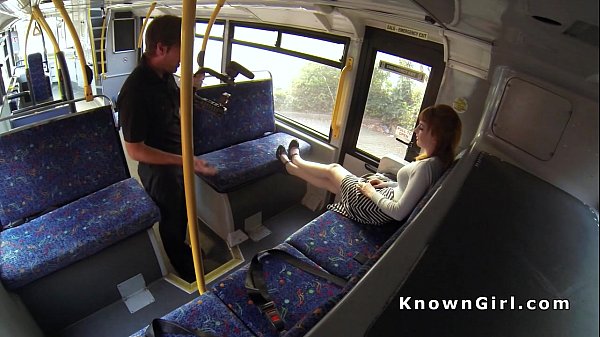 Hirsute redhead amateur teen banging in the bus
