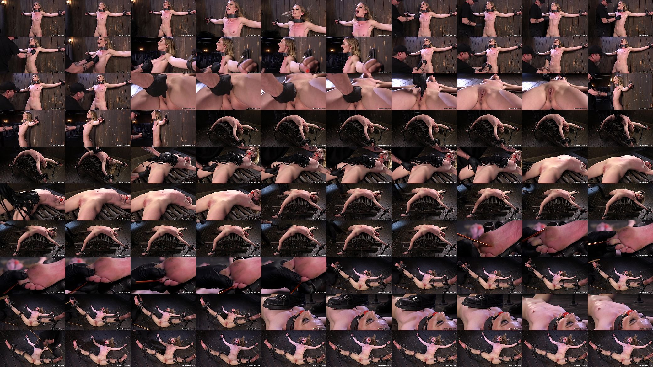Skinny blonde tormented in device bondage 预览图