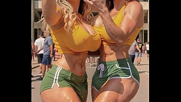 Realistic, beautiful Brazilian futanari girls fuck guys hard with their giant cocks. AI-generated