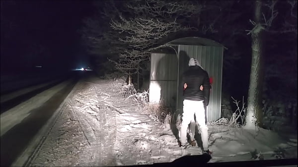 My husband's friend fucks me by the road, driving me home