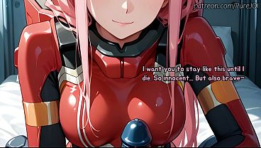 Zero Two wants to solve bad connectivity issue with a hot sex (JOI)