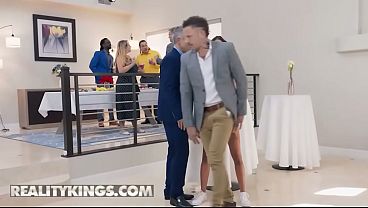 REALITY KINGS - Hot Ryan Reid Crashes The Office Party And Seduces Two Married Guys Into A Steamy Threesome