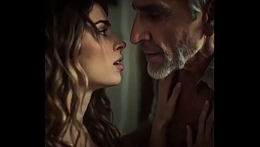 Hot 18 year old with long hair fucks old grandpa like oldje "VOICE OVER" ai generated