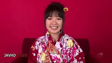 Chiharu's Seductive Kimono Pleasures Two Guys with Blowjob & Creampie Delightfully
