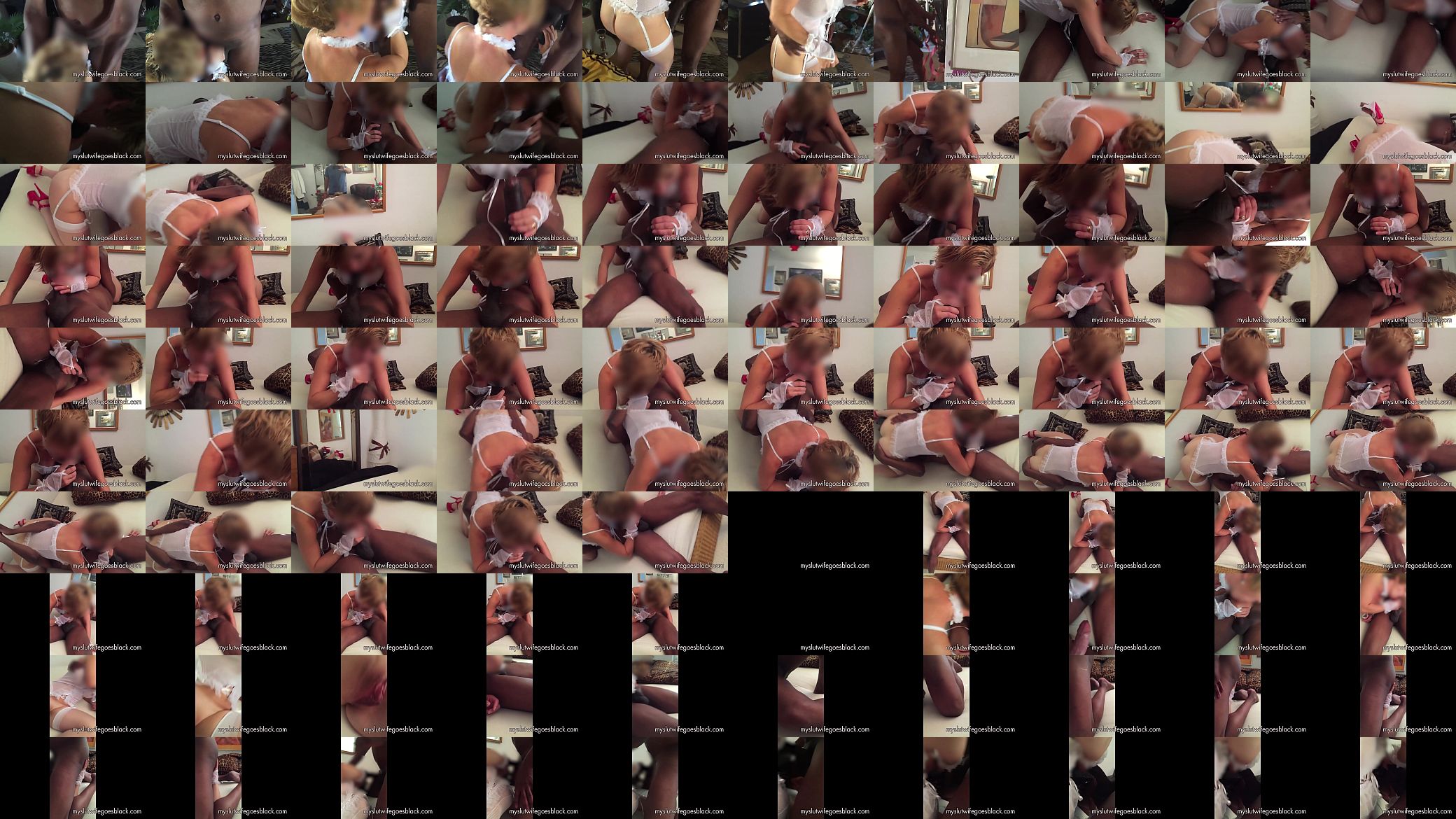 MYSLUTWIFEGOESBLACK horny blonde bride Alexia Thomas sucking Huge Black Dick 预览图