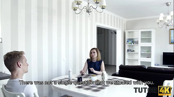 TUTOR4K. Boy deletes tutors dress and harshly fool around with older woman