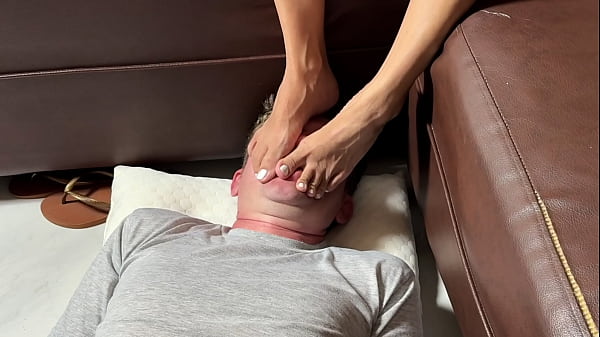 Face Full of Feet Asian Foot Domination of Husband