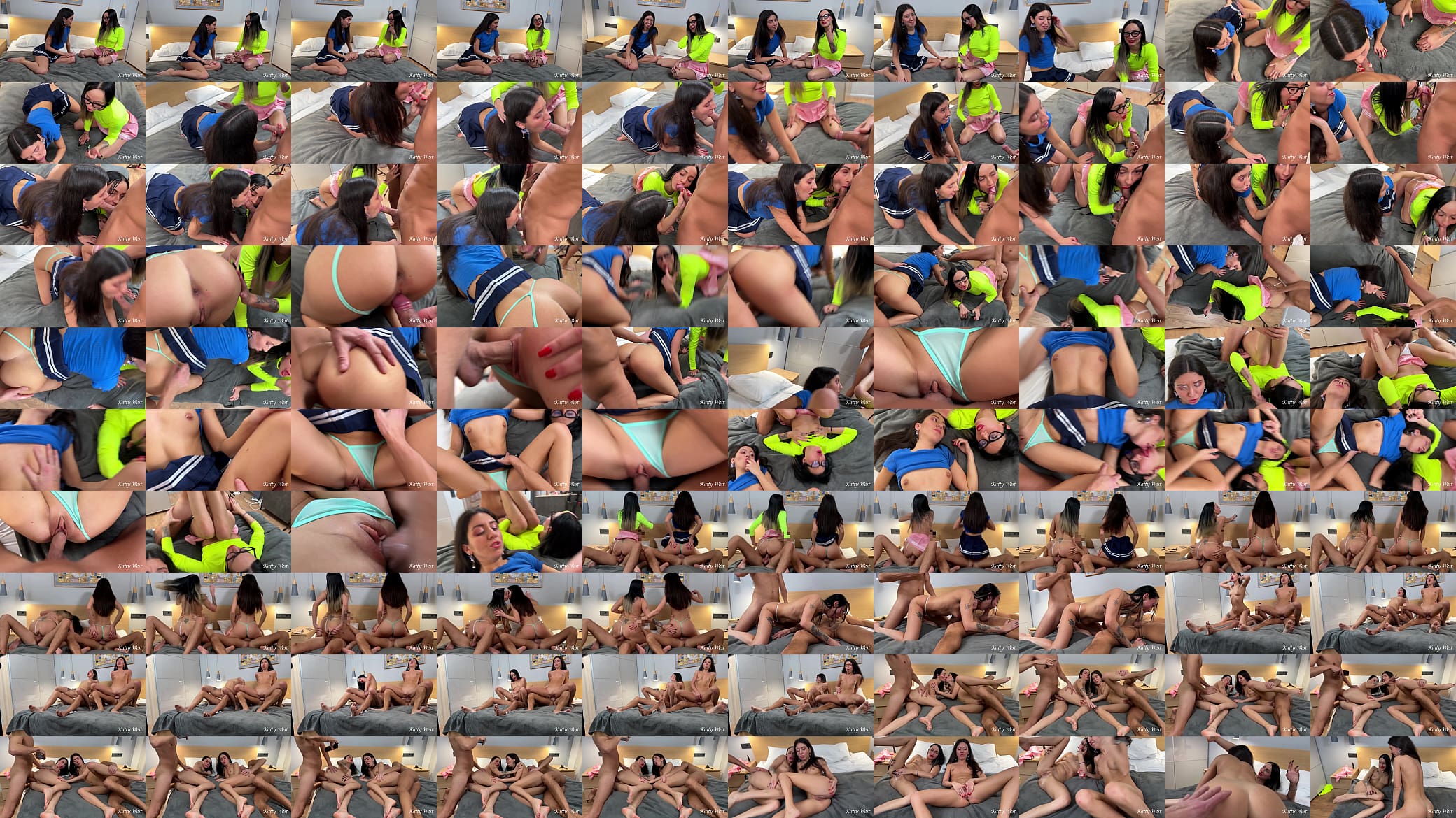 Hard fucked with a friend of two beauties and cum inside their pussies 预览图