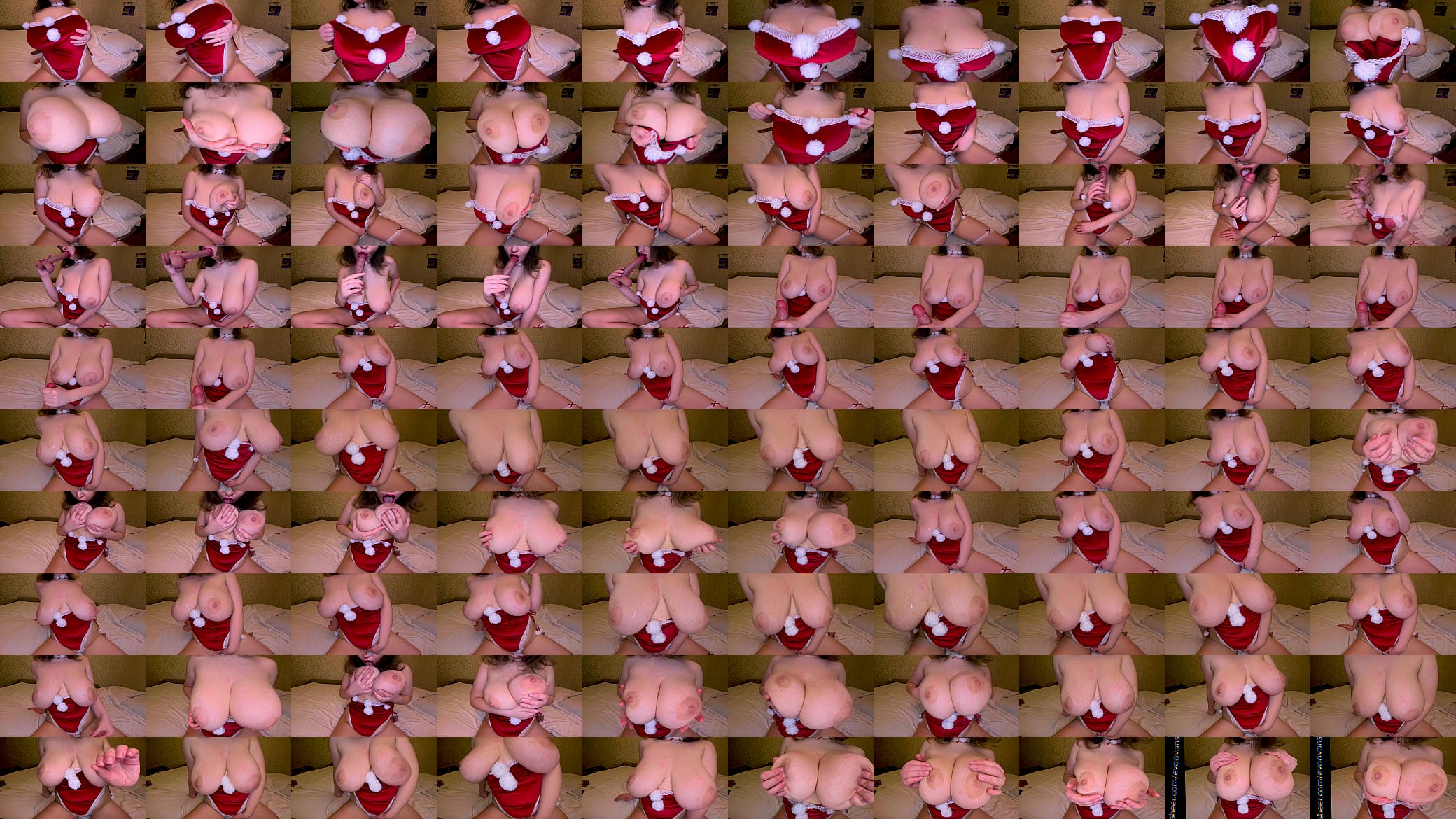 Busty Mrs. Claus Fuck Pussy and Cum - Closeup 预览图