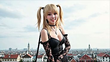 Misa Amane Fuck Note - Blonde Goth Slut in Lace Stockings (AI)