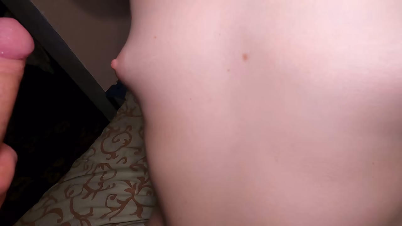 I cum on my stepsister'_s small tits!