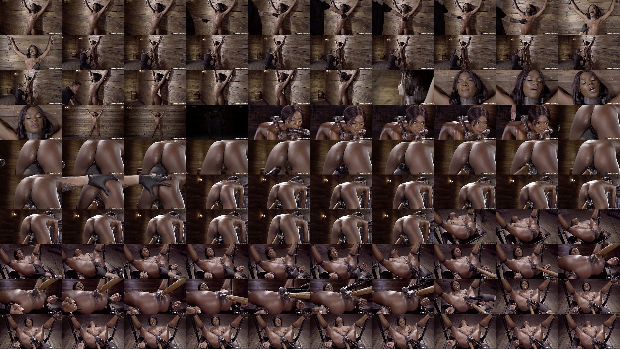 Taut ebony slave with small tits toyed 预览图
