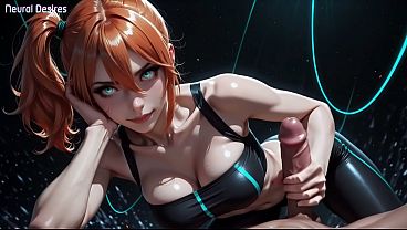 Hot ginger babe shows off tight body before messy facial ◈ Ai Animation