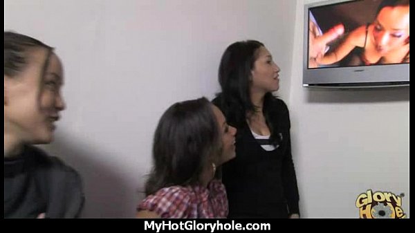Ebony slut swallows cum sucking cardboard box gloryhole dick 16