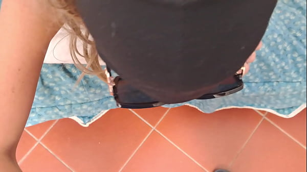 Blonde MILF blowjob with cum swallowing POV