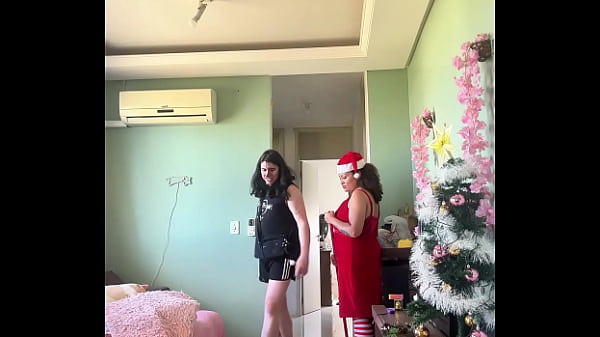 Christmas Cleaning Gassy Girl Farts in front of...