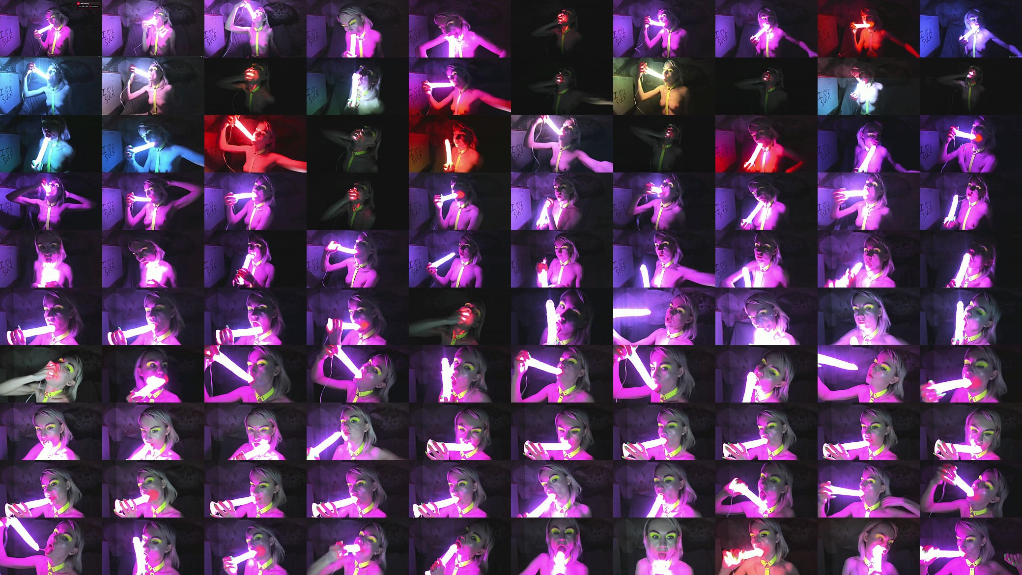 kelly copperfield deepthroats LED glowing dildo on webcam 预览图