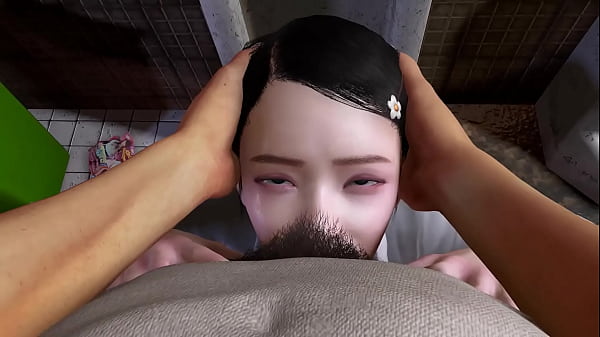 Sexy Asian Girl Sucks Dick in a Bathroom with a...