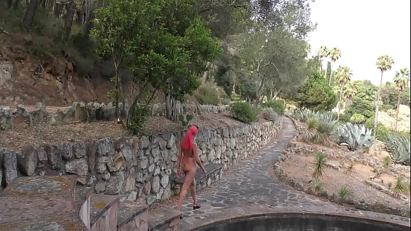 Naked walk in cactus park