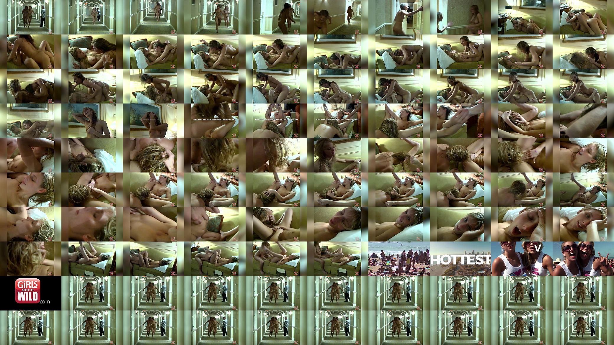 GIRLS GONE WILD - Young Lesbians Sa and Jamie Running Amok In A Hotel 预览图
