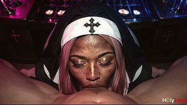 Church of Debauchery: A pastor fucks a big-titted nun hard in a bar, while other nuns prepare for evening prayer.[Ai]
